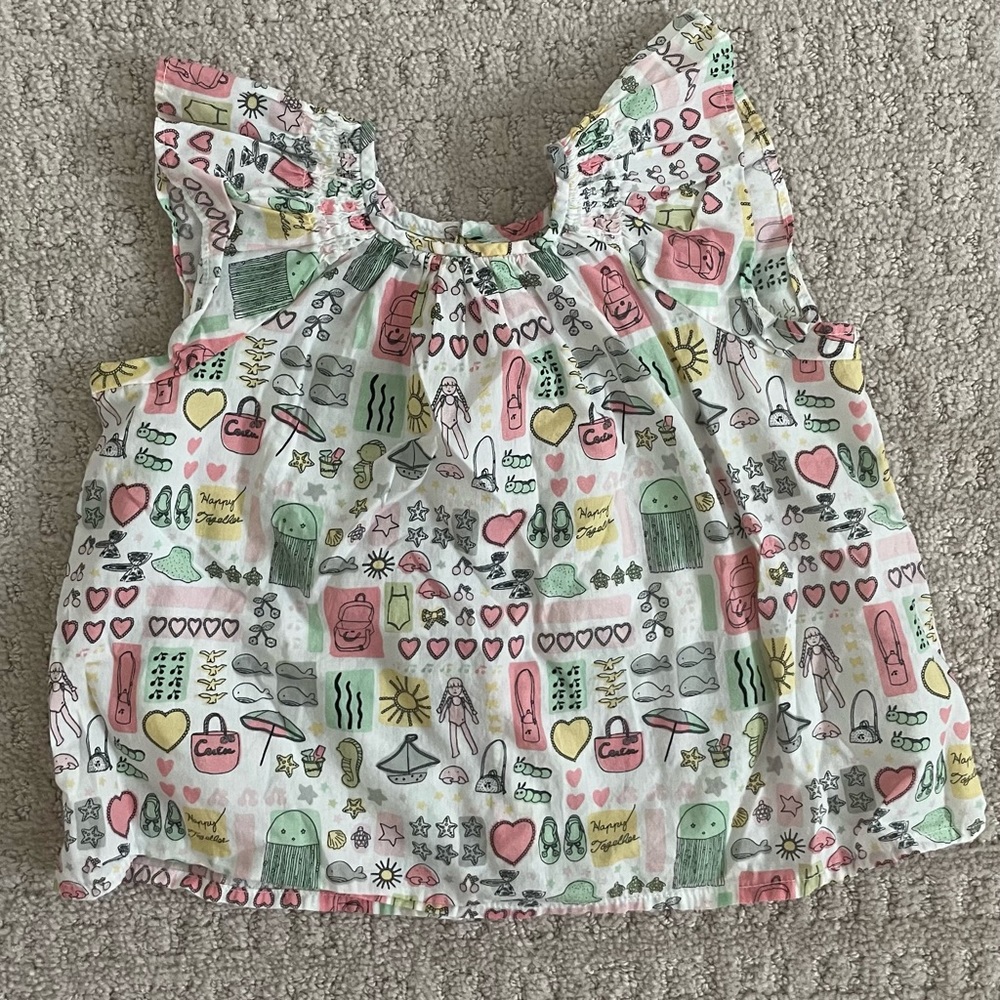 Bonpoint Beach Print Laurie Blouse/Dress